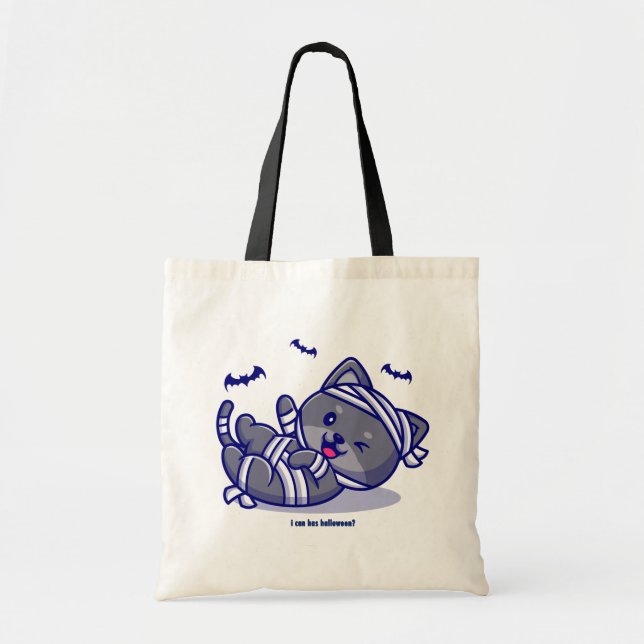 Bolsa Tote Eu Posso Ter Halloween? (Frente)
