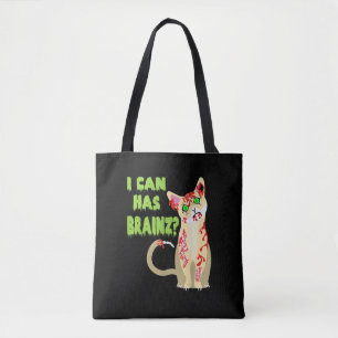 Bolsa Tote Eu Posso Ter Uma Camisa De Gato Zombie Do Cérebro