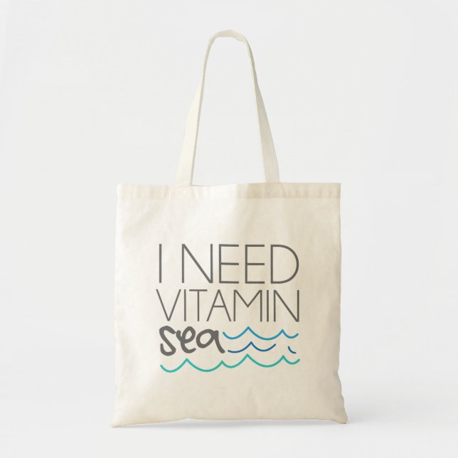 Bolsa Tote Eu preciso o mar da vitamina (Frente)