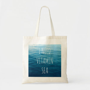 Bolsa Tote EU PRECISO O MAR da VITAMINA - ensaque com fundo