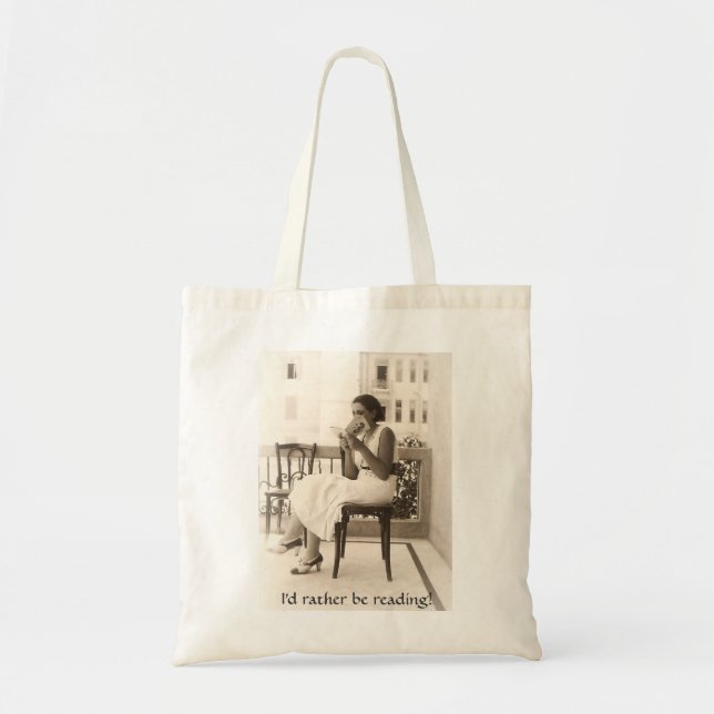Bolsa Tote Eu preferencialmente estaria lendo - saco (Frente)