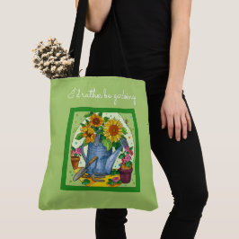 Bolsa Tote Eu preferencialmente jardinagem, verde bonito