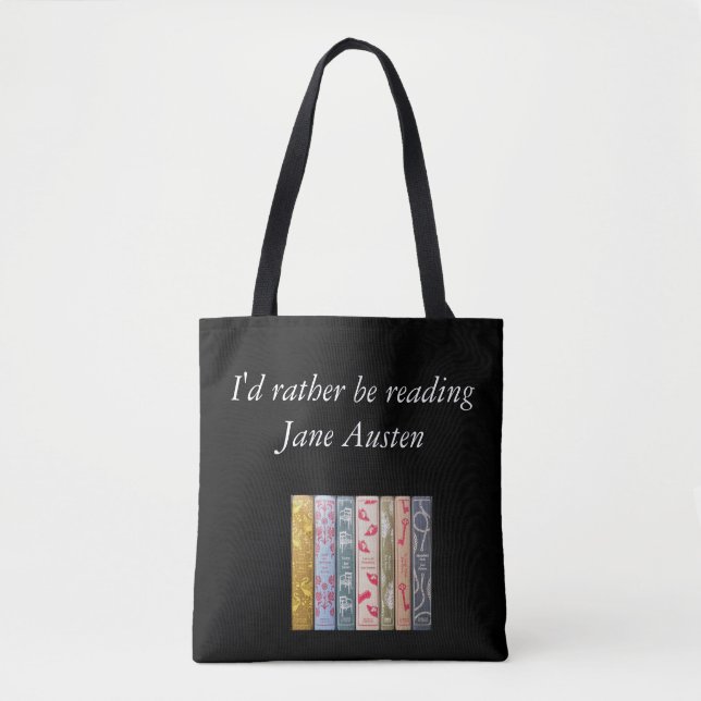 Bolsa Tote Eu preferencialmente lendo a mala da Jane Austen (Frente)