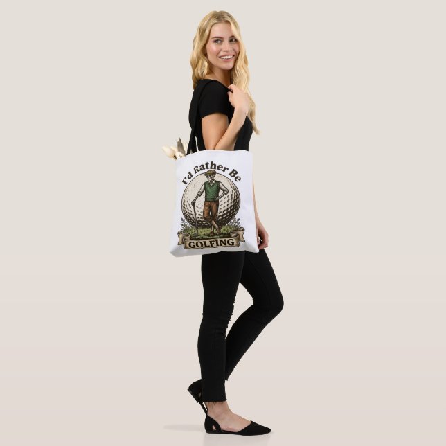 Bolsa Tote Eu Preferiria Estar Jogando Golfe  (No(a) Modelo)