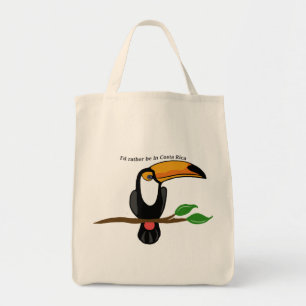 Bolsa Tote Eu preferiria estar na Costa Rica, tucano