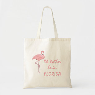 Bolsa Tote Eu Preferiria estar no Design de Flamingo da Flóri