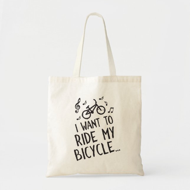Bolsa Tote Eu quero montar minha bicicleta (Frente)