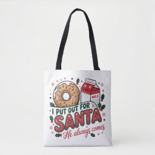 Bolsa Tote Eu Saí para o Papai Noel Festa de Natal Engraçada