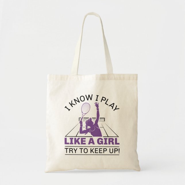 Bolsa Tote Eu Sei Que Toco Como Uma Garota (Frente)