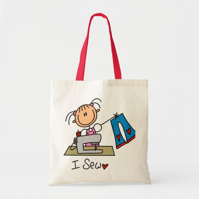 Bolsa Tote Eu Sew t-shirt e presentes (Frente)