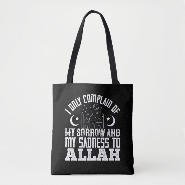 Bolsa Tote Eu só me queixo da minha dor a Alá (Frente)