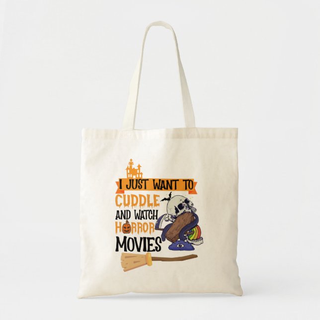 Bolsa Tote Eu Só Quero Amarrar E Ver Filmes Horrores (Frente)