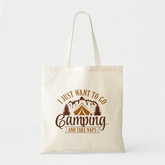 Bolsa Tote Eu Só Quero Ir Acampar E Tirar Soneca (Frente)