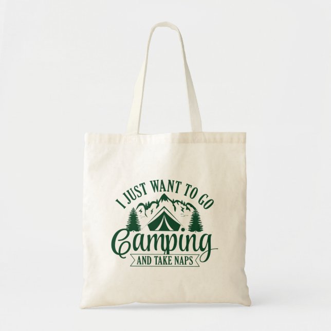 Bolsa Tote Eu Só Quero Ir Acampar E Tirar Soneca (Frente)