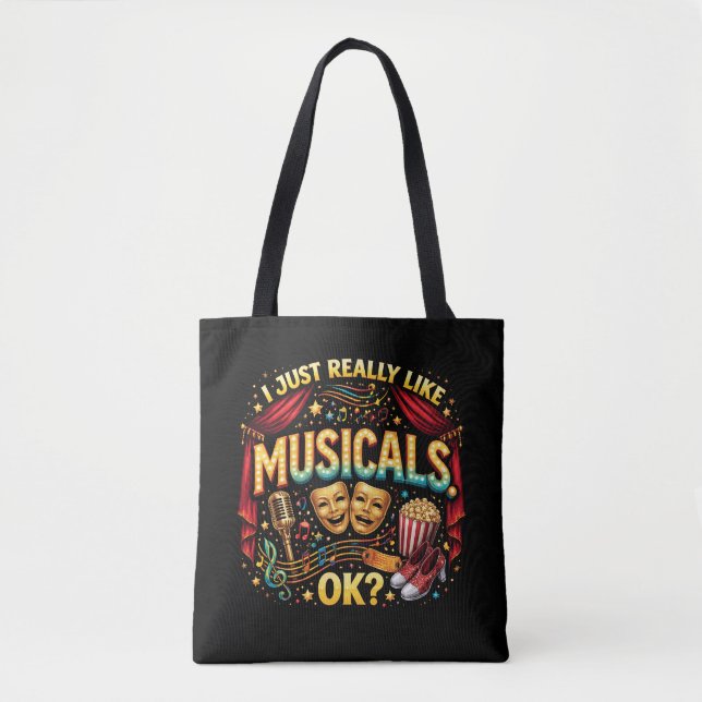 Bolsa Tote Eu Só Realmente Gosto de Musicais, OK? (Frente)