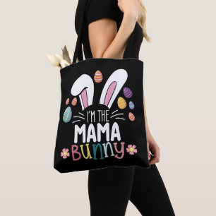 Bolsa Tote Eu Sou a Mamãe Coelhinha Páscoa Roupas de Família