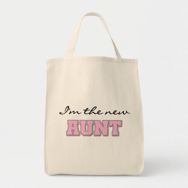 Bolsa Tote Eu sou a nova tia camisetas e presentes (Frente)
