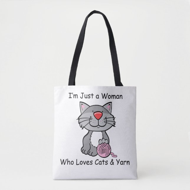 Bolsa Tote Eu sou apenas uma mulher que ame gatos e sacola do (Frente)