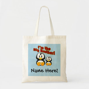Bolsa Tote Eu sou o big brother, 2 pinguins