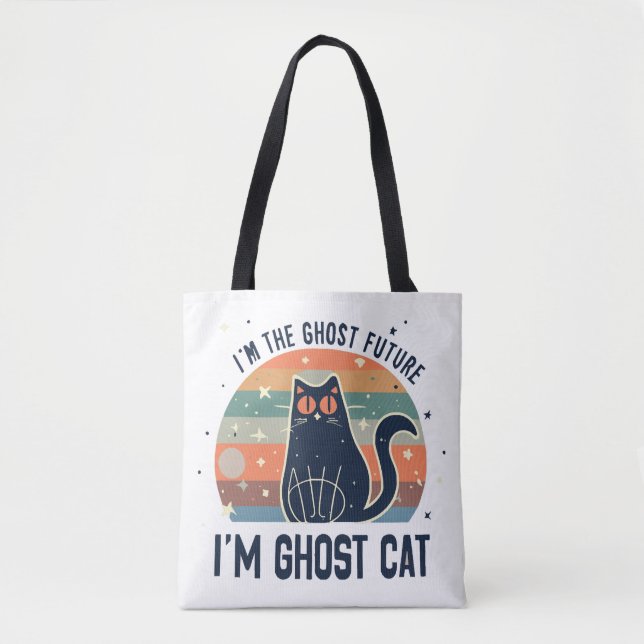 BOLSA TOTE EU SOU O FUTURO FANTASMA, GATO FANTASMA (Frente)