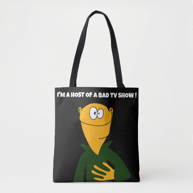 Bolsa Tote Eu sou um apresentador de um programa de TV ruim f (Frente)
