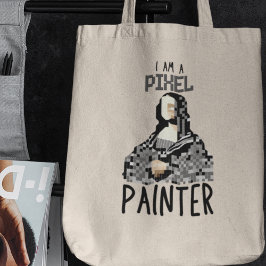Bolsa Tote Eu sou um Artista Digital Pixel Painter Criativo E