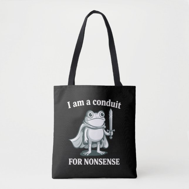Bolsa Tote Eu Sou um Condutor para Sapo Engraçado Sarcástico  (Frente)