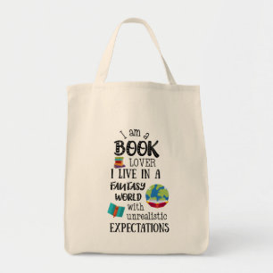 Bolsa Tote Eu sou um livro em um mundo de fantasia