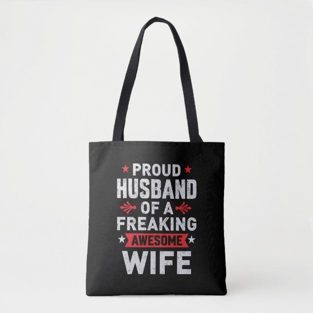 Bolsa Tote Eu sou um marido orgulhoso de uma mulher incrível (Frente)