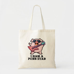 Bolsa Tote Eu Sou Um Porco Star Funny Rock Star Pig Pun