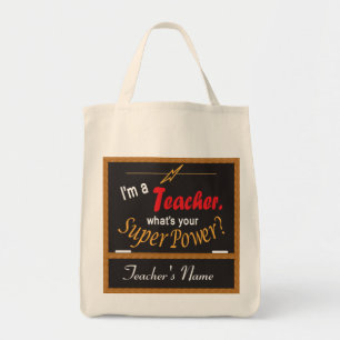 Bolsa Tote Eu sou um professor, o que é sua superpotência