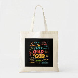 Bolsa Tote Eu sou uma Criança de Deus Fé Cristã Retro Jesus