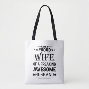 Bolsa Tote Eu sou uma esposa orgulhosa de um esposo marido.