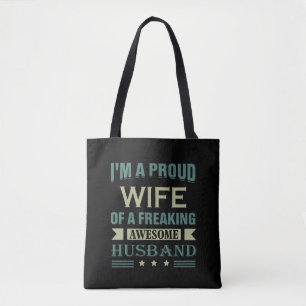 Bolsa Tote Eu sou uma esposa orgulhosa de um esposo marido.