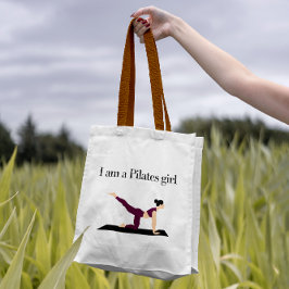 Bolsa Tote "Eu sou uma garota pilates" Moderna feminina roxa