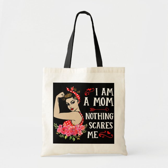 Bolsa Tote Eu Sou Uma Mãe Rosie, A Mulher Forte Riveter Mama (Frente)