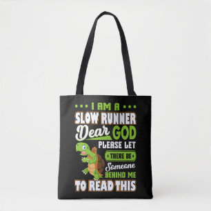 Bolsa Tote Eu sou uma maratona devagar de Tartaruga Engraçada
