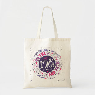 Bolsa Tote Eu te amo à lua e à parte traseira