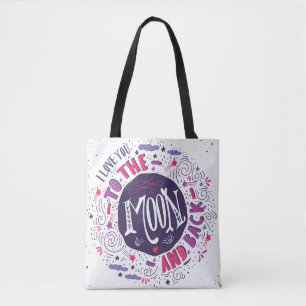 Bolsa Tote Eu te amo à lua e à parte traseira 4