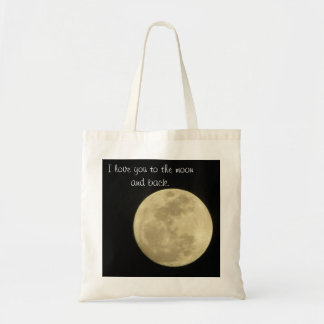 Bolsa Tote Eu te amo à lua e à sacola traseira