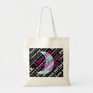Bolsa Tote Eu te amo à lua e aos presentes traseiros