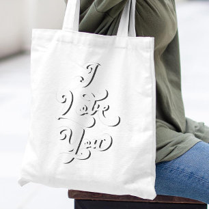 Bolsa Tote Eu Te Amo A Mínima Tipografia Retron Light Elegan