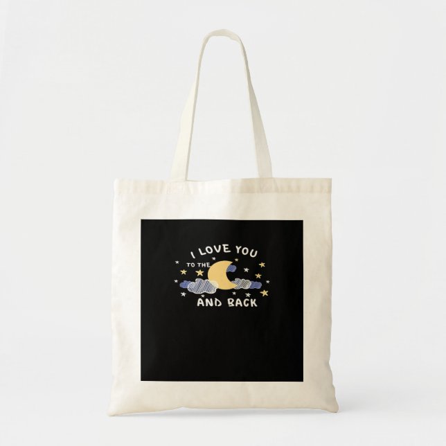 Bolsa Tote Eu Te Amo Até a Lua e de Volta Design Clássico de  (Frente)