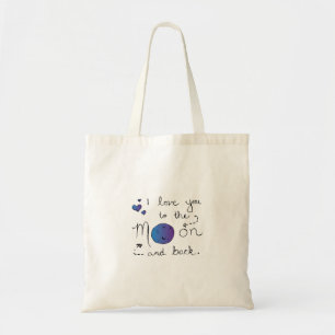 Bolsa Tote Eu Te Amo Até a Lua e de Volta Estilo de Amor Sinc