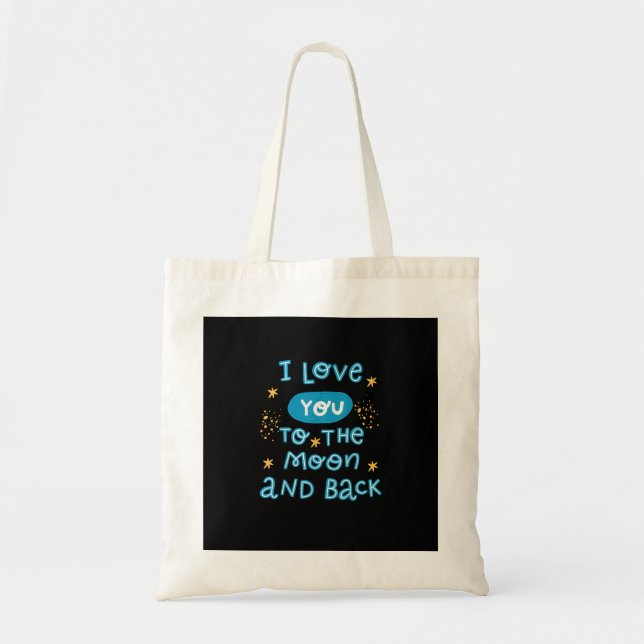 Bolsa Tote Eu Te Amo Até a Lua e de Volta Estilo Genuíno  (Frente)