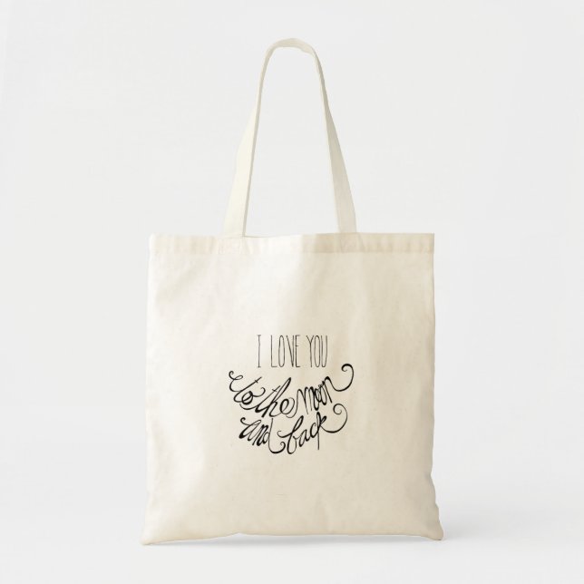 Bolsa Tote Eu Te Amo Até a Lua e de Volta Sincero Romântico D (Frente)