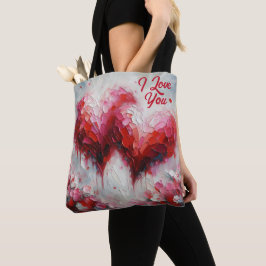 Bolsa Tote Eu Te Amo Dois Corações Abstrato, Namorados De Pin