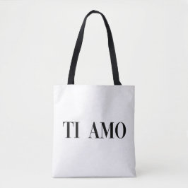 Bolsa Tote Eu te amo grafia língua italiana