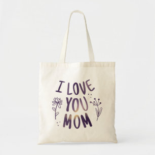 Bolsa Tote Eu Te Amo Mãe Dia de as mães Floral Ideias De Pres
