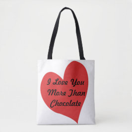 Bolsa Tote Eu Te Amo Mais Do Que Chocolate